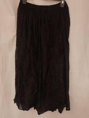 Silk Long Black Skirt